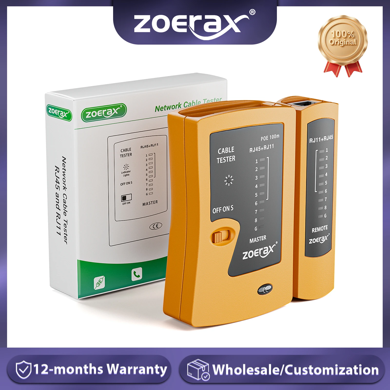 

ZoeRax Network Ethernet Cable Tester for LAN RJ45 Cat5 Cat5e Cat6 Cat6a Cat7 UTP/Shielded Cable and RJ11 RJ12