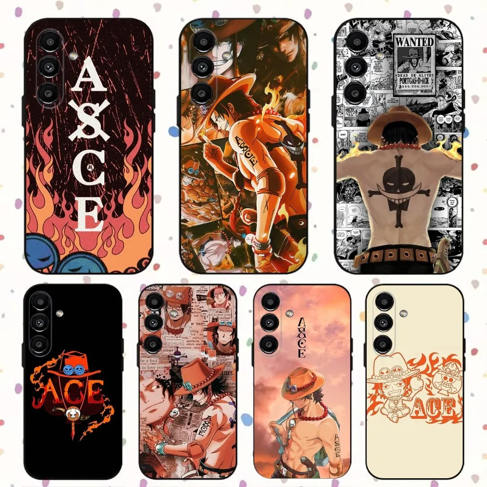 ASCE P-Portgas D A-Ace Phone Case For Samsung S24,S21,S22,S23,S30,Ultra,S20,Plus,Fe,Lite,Note,10,9,5G Black Soft Cover