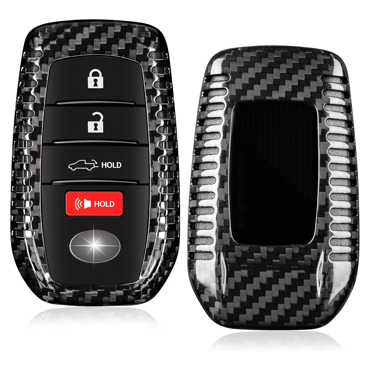 Key Fob Cover for Toyota Venza Carbon Fiber Key Case for TOYOTA RAV4 Prime Land Cruiser Fortuner Mirai Collora Cross 2024-2026