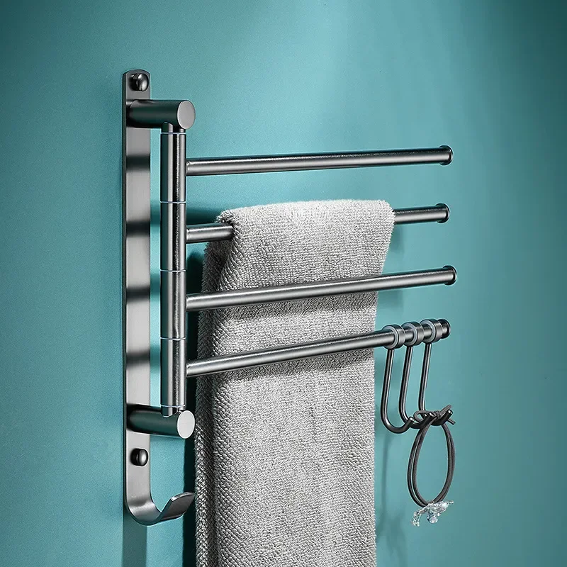 [Source manufacturer] Rotating towel rack All-copper towel bar Four-bar bathroom Multi-layer movable towel rack Bathroom