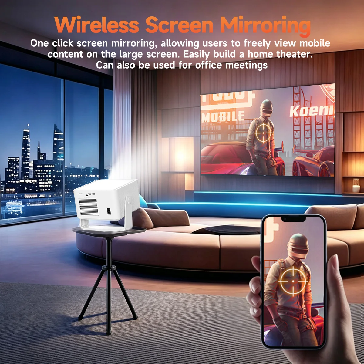Magcubic M800 Projector Android 14 1200ANSI Portable Outdoor Projector 1080P Auto Focus 8K Support WiFi6 for Outdoor
