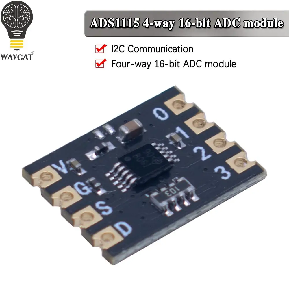 ZY ADS1115 Four 16-bit ADC Module I2C Communication Module ADC Sampling Channel ADS1115 Chip