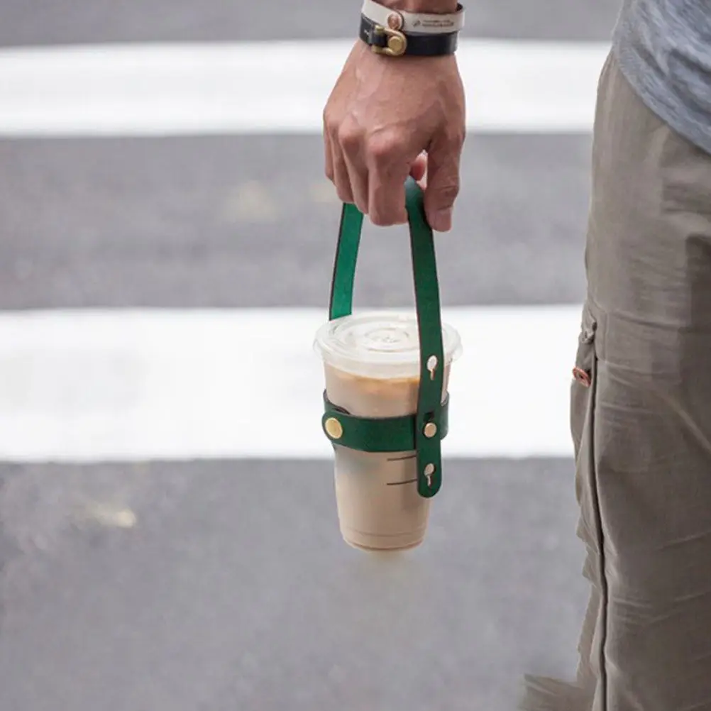 

Coffee Sleeve Portable Handheld Cup Carrier for Hot Cold Drinks Reusable Convenient Cup Holder Tray with Handle for Iced