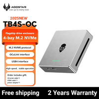 2025 AOOSTAR NEW TB4S-OC4 4-bay hard drive enclosure for USB4 NVME mobile storage, featuring USB4 and OCuLink interfaces