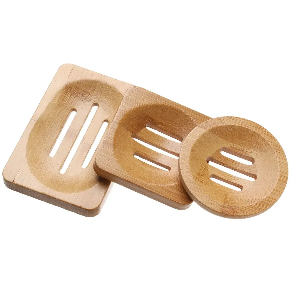Outdoor Toilet Wash Shower Container Bamboo Box Soap Tray Soap Dish Box