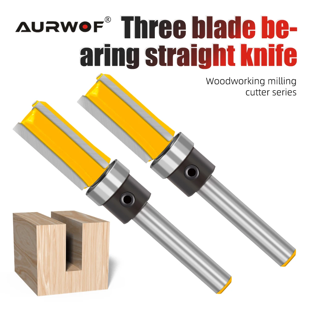 

AURWOF 1PC 1/4 Shank 3 Pattern Bit Router with bearings Bit Woodworking Milling Cutter For Wood Bit Router Bit C07013Z31325Y