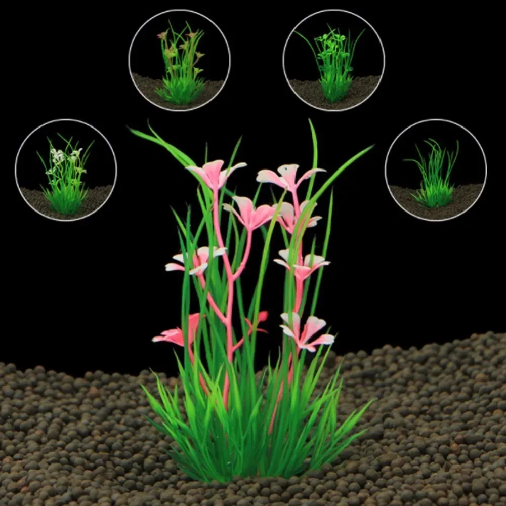 1 Pc Artificial Water Plants Flowers Aquarium Landscape Pvc Plastic Plants Water Plants Decoration Aquatic Plant Accessories