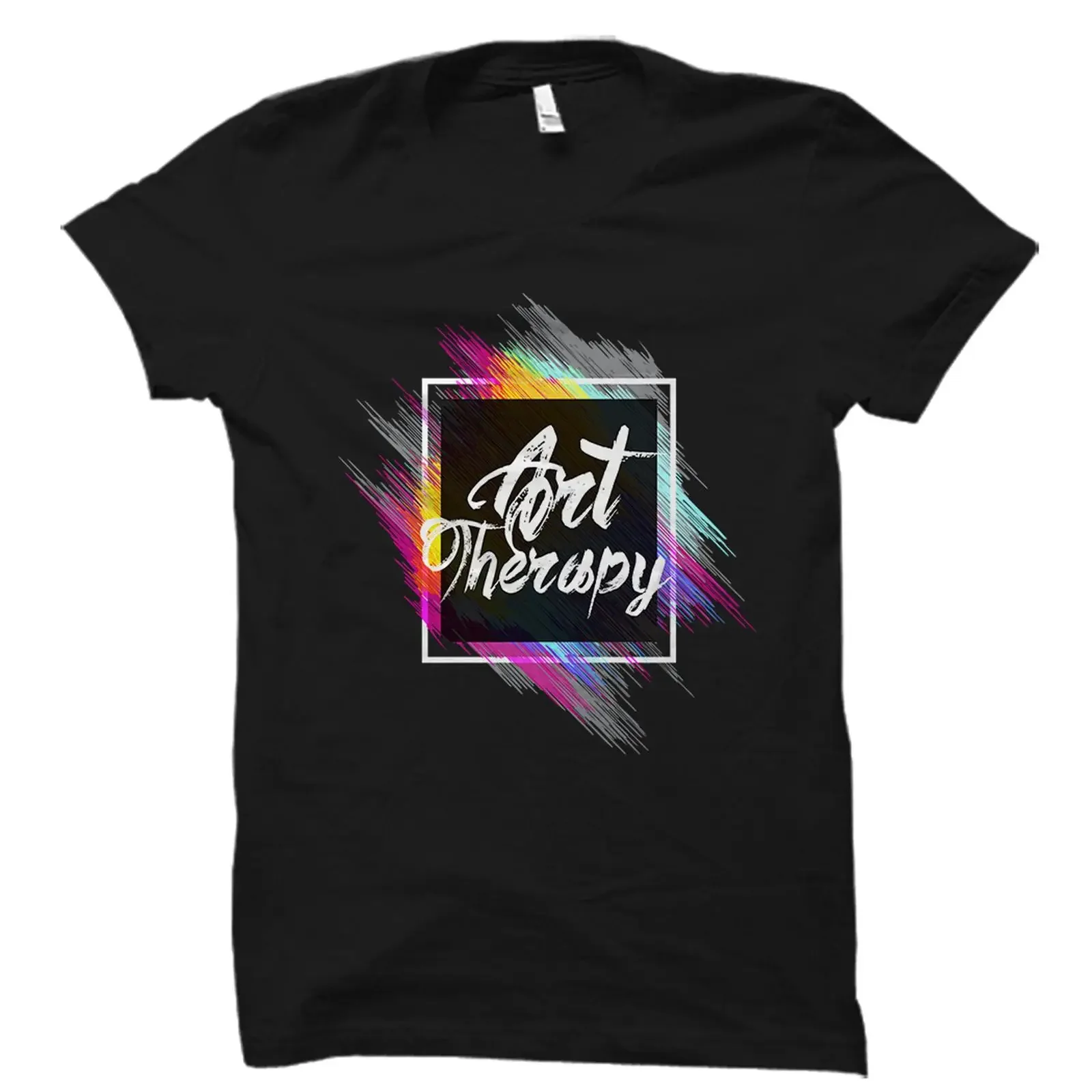 Art Therapy Colorful Brush Print T shirt Class Artist Creative Casual  OS2733 vintage Washed Top For Everyday Wear graphic