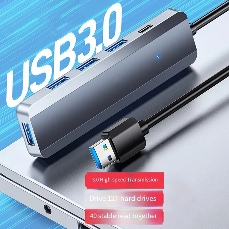 Super Sale 4 Ports USB 3.0 HUB High Speed USB Hub Type-C Port Splitter Adapter for Laptop Pc Smart Phone HUB