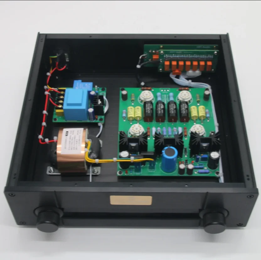 HiFi-Upgrade-Vorverstärker mit Fernbedienung und Lautstärkeregelung, 12AU7 / ECC82 Röhren-Stereo-Vorverstärker basierend auf CARY-SLP90 Vorverstärker-Schaltung