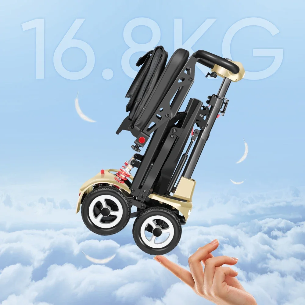 Magnesium Ultra Light Portable Self Folding Mobile Scooter 4 Wheel Mobility Scooter for  Elderly