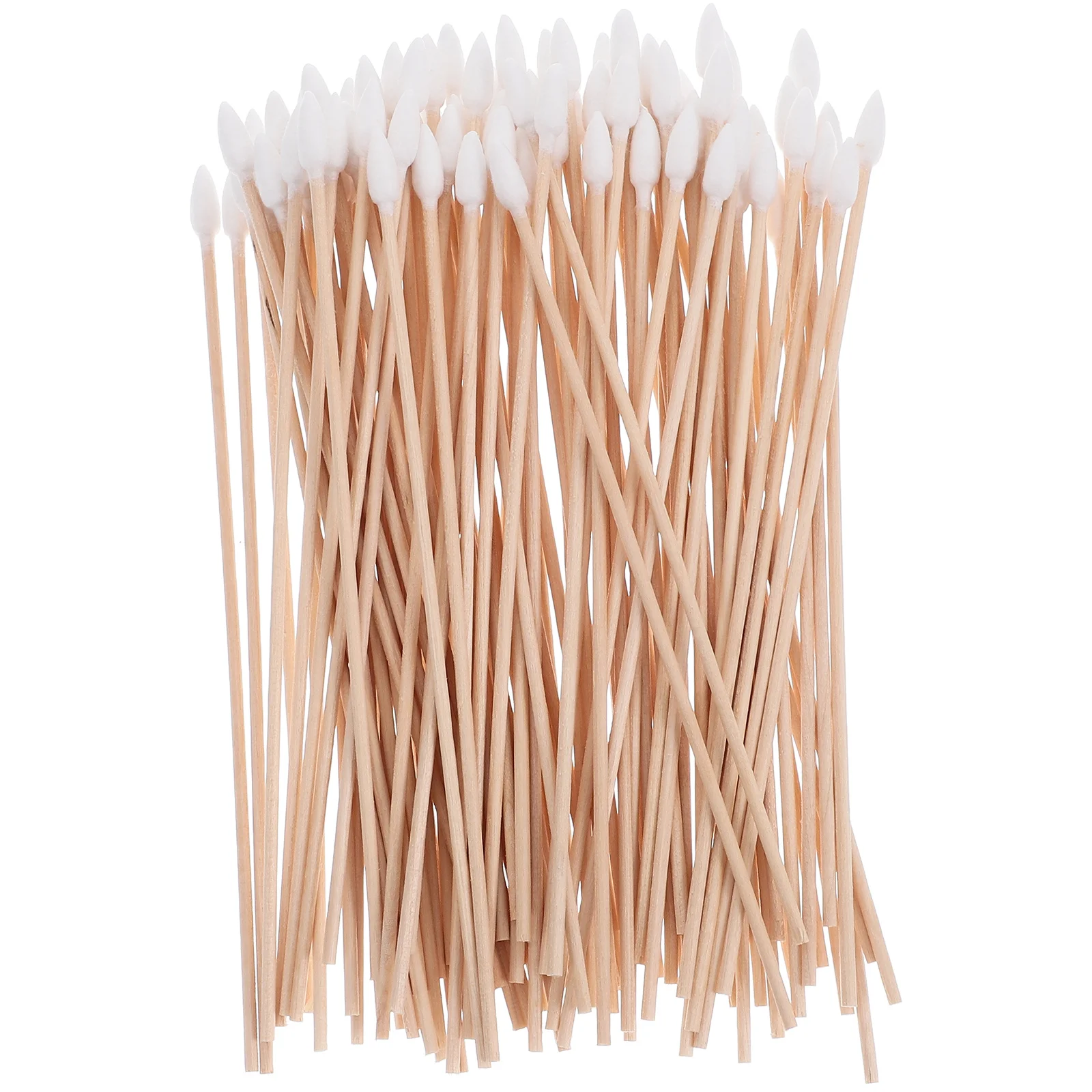 Coton-tige jetable à une pointe avec manche en bois, 100 pièces, pour le nettoyage du maquillage industriel, multi-usage