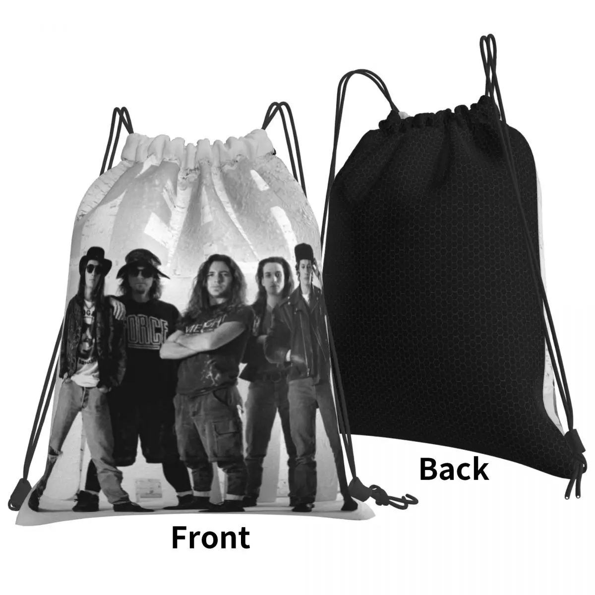 Pearls Jam Band 2024 World Tour Rock Concert Backpacks Portable Drawstring Bundle Pocket Sundries Bag Book Bags Travel Students