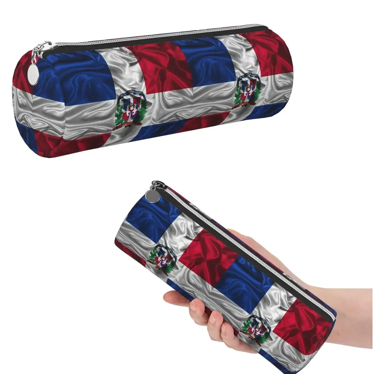 Dominican Republic Flag Pencil Case for Studen School Cylinder Pen Box Pencil Bag Pencil Pouch
