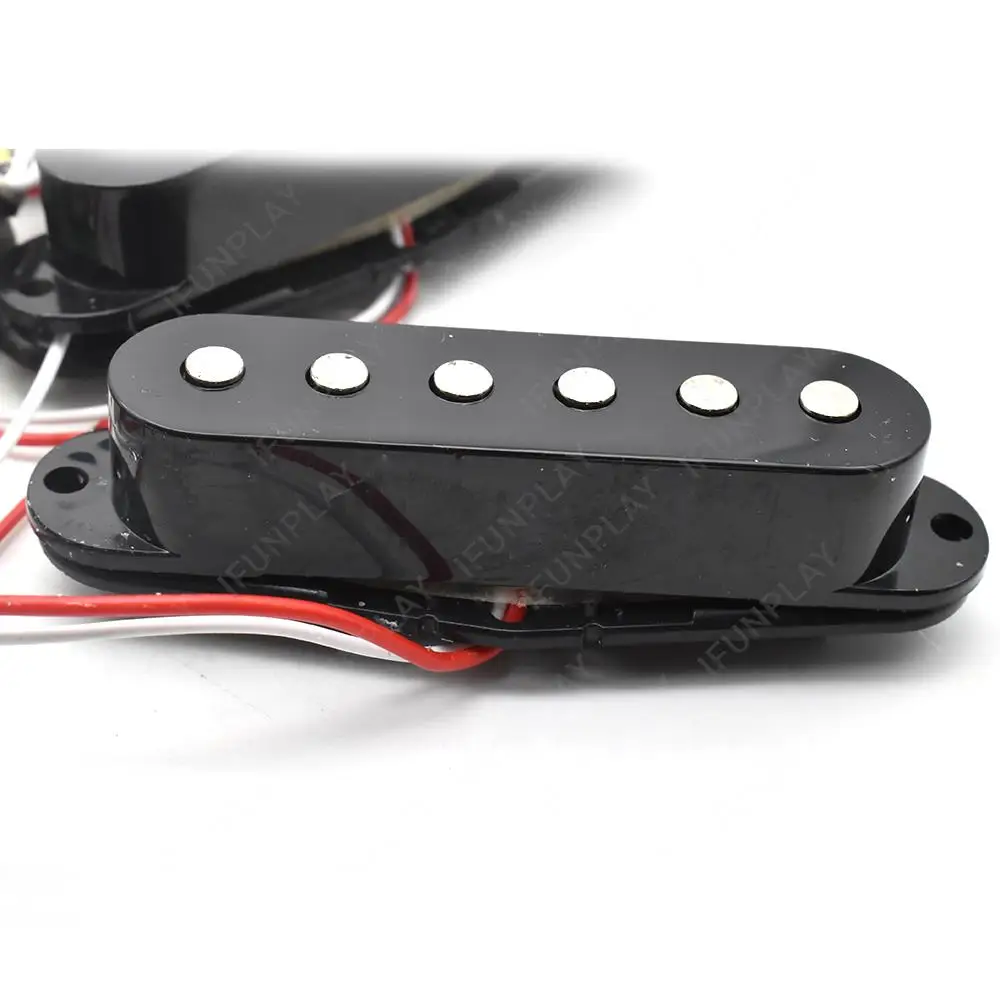 1 مجموعة الغيتار الكهربائي لاقط الأسلاك تسخير مسبقا 5-Way التبديل SSS لاقط 2T1V التحكم ل ST الغيتار الكهربائي أسود-أبيض #5