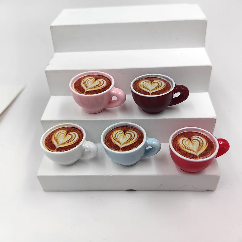 10pcs European Love Latte Coffee Cup Charms for Jewelry Making Findings Resin Beverages Pendants for Keychain Earrings C739