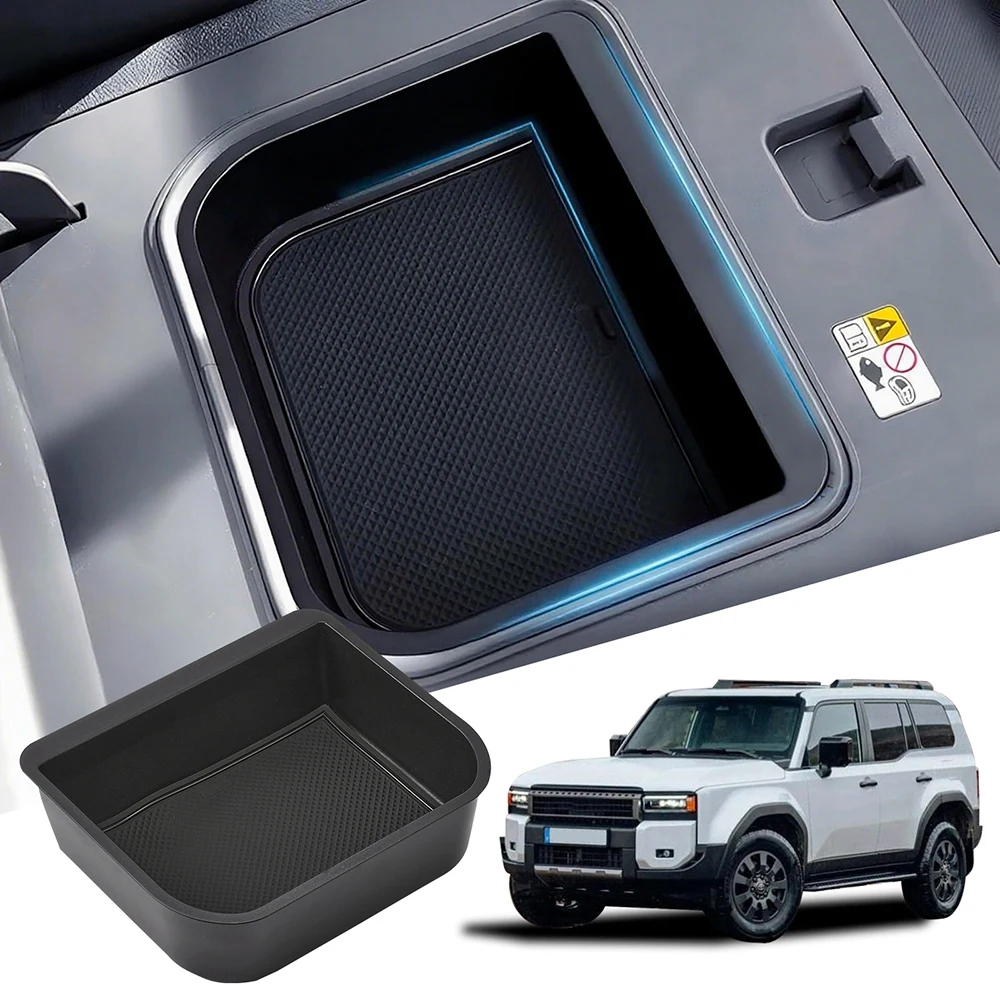 

Органайзер на центральной консоли автомобиля для Toyota Land Cruiser Prado 250, пластиковый ящик для хранения, противопыльный противоскользящий коврик