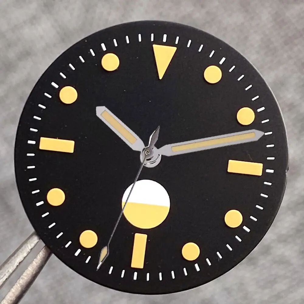 Quadrante luminoso nero da 29 mm adatto al movimento NH35 NH36 2824 SKX007 stile 50-Fathoms