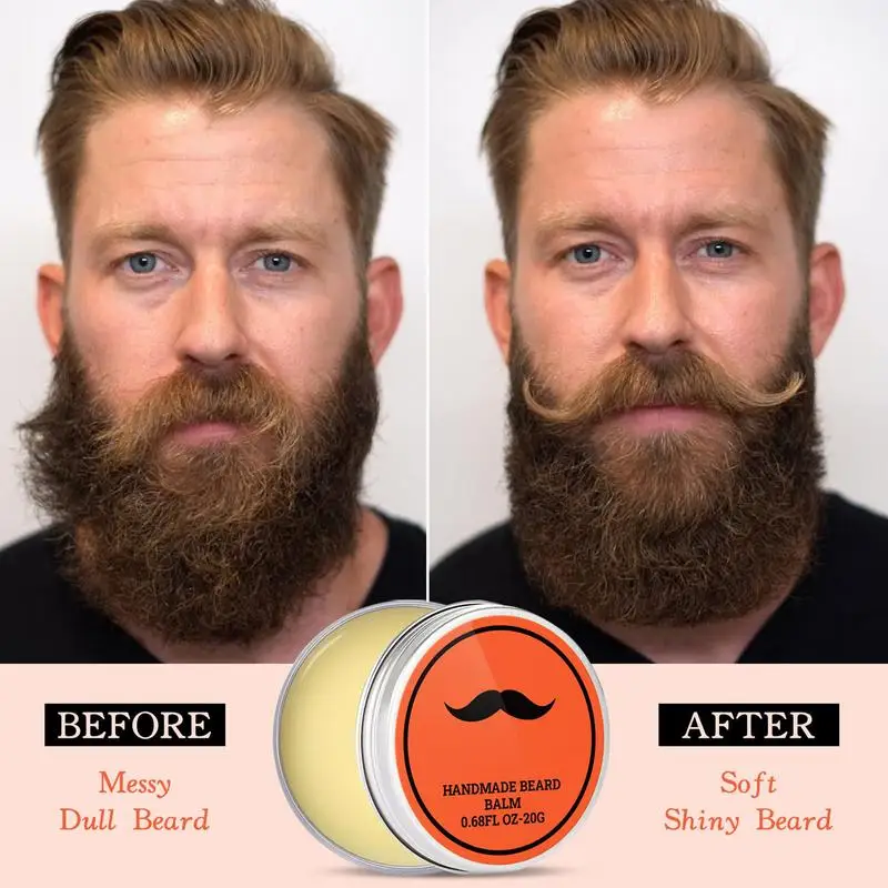 Crème à barbe pour hommes, conditionneur à barbe, croissance des poils du visage, soins naturels, baume à moustache, produits pour hommes