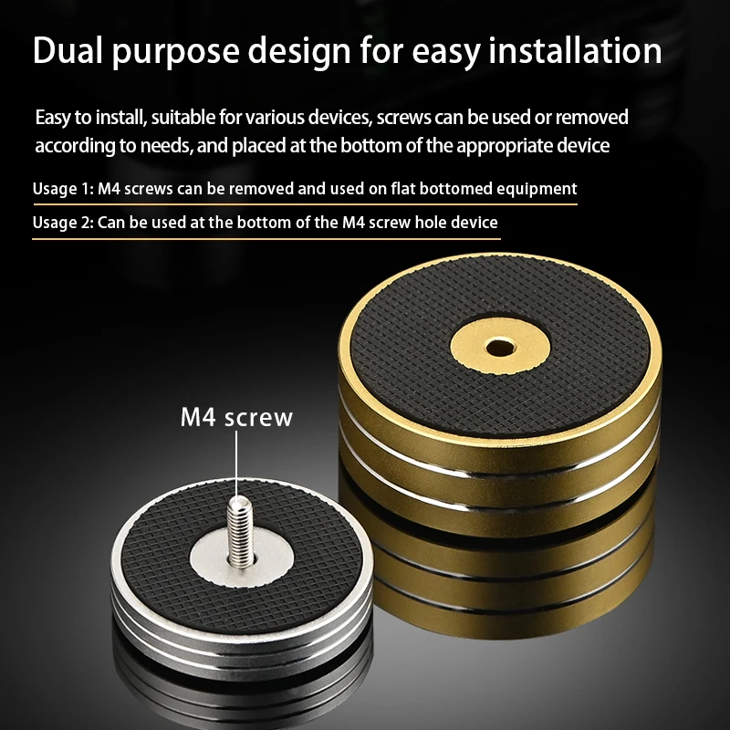 7. HIFI bantalan kaki 4 buah speaker bantalan kaki penyerap guncangan paduan aluminium penguat kartu suara braket antiselip bantalan kaki penggunaan ganda