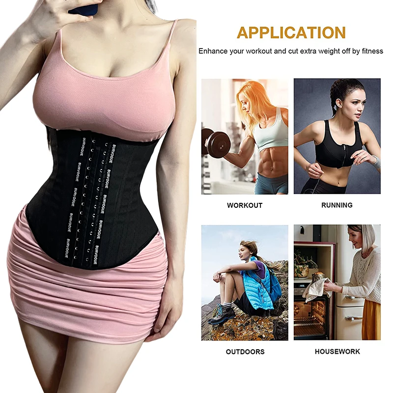 Women\'s Waist Trainer Corset for Everyday Wear Steel Boned Tummy Control Body Shaper with Adjustable Hooks