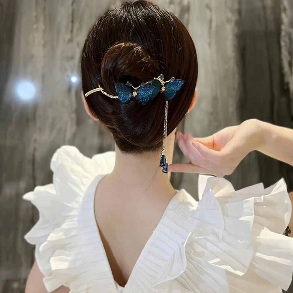 

Butterfly Embroidered Hair Clips for Women Metal Thick Tassel Styling Aesthetic Elegant Wedding Daily Use Hair Accessories pcs