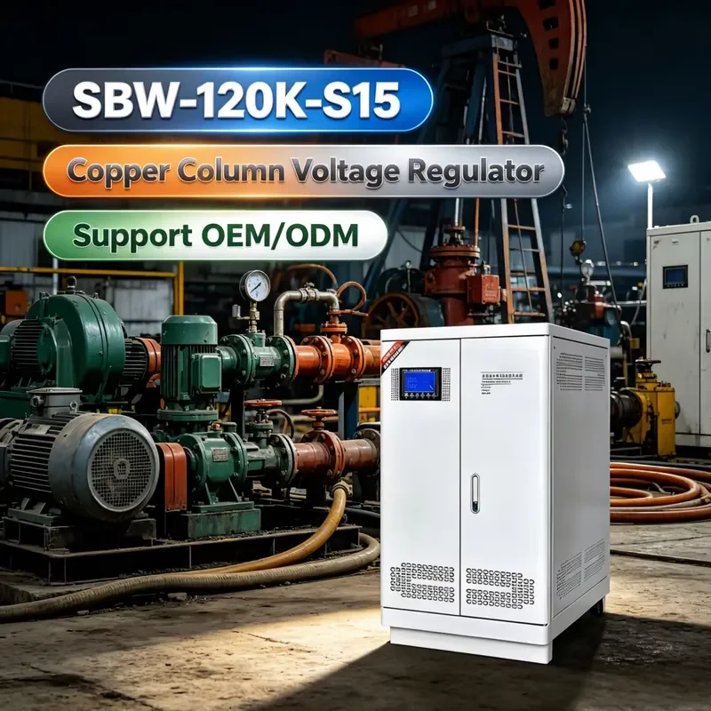 120K Copper Column Compensated Voltage Regulator Three Phase Stabilizer for Oilfield Pumping Equipment