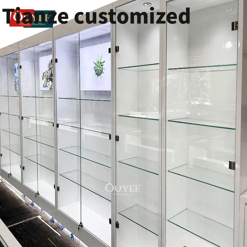 Customized-Custom Dispensary Store Fixture Lighted Display Cabinets Store Display Showcase Cigarettes Rack Smoke Shop Di