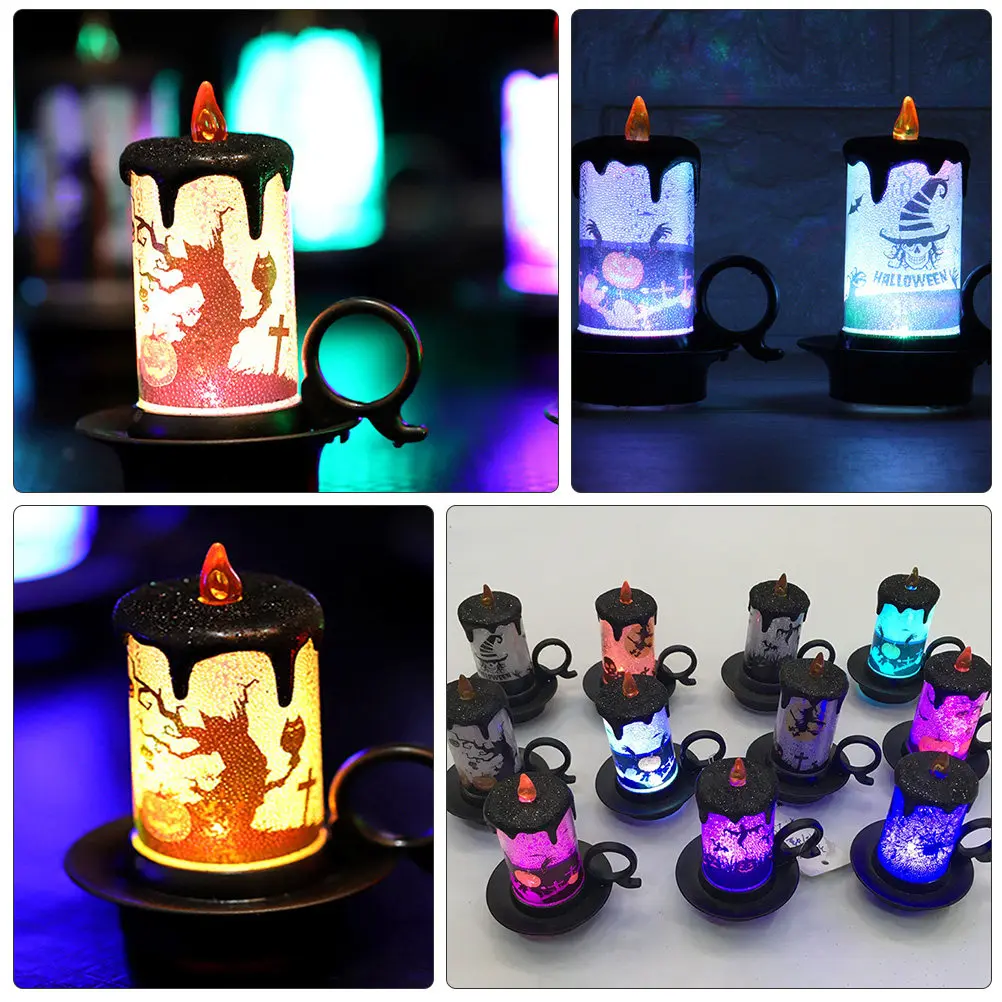 

Набор из 6 светодиодных электронных декоративных светильников для Хэллоуина: настольные украшения для дома, вечеринок, сада, создания праздничной атмосферы, практичные и стильные