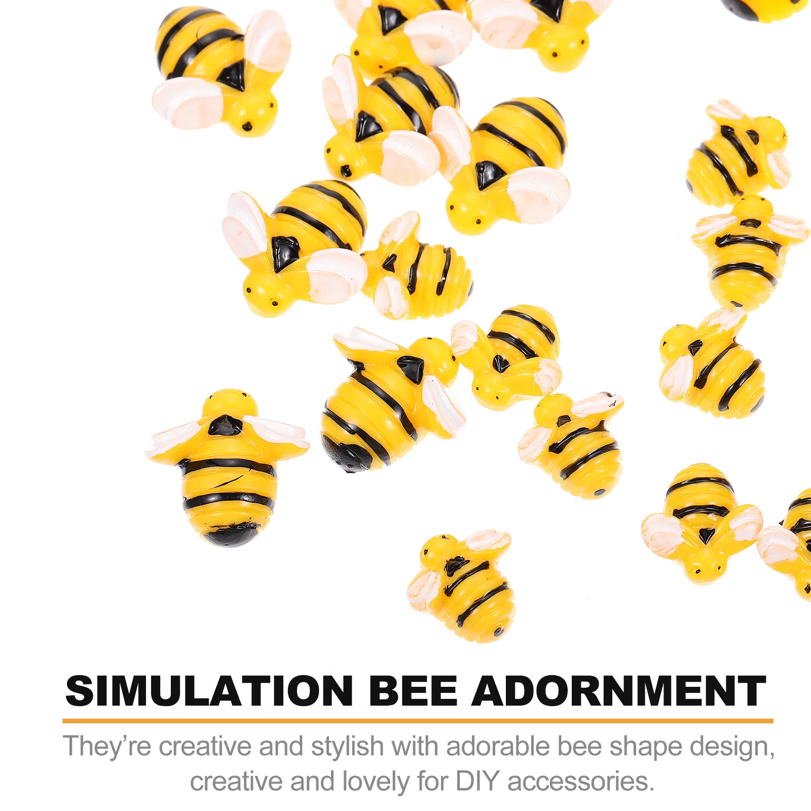 30 Pcs Simulation Bee Resin Adornment Creative Craft Accessories Phone Case Decor Cartoon Patch Earrings Child