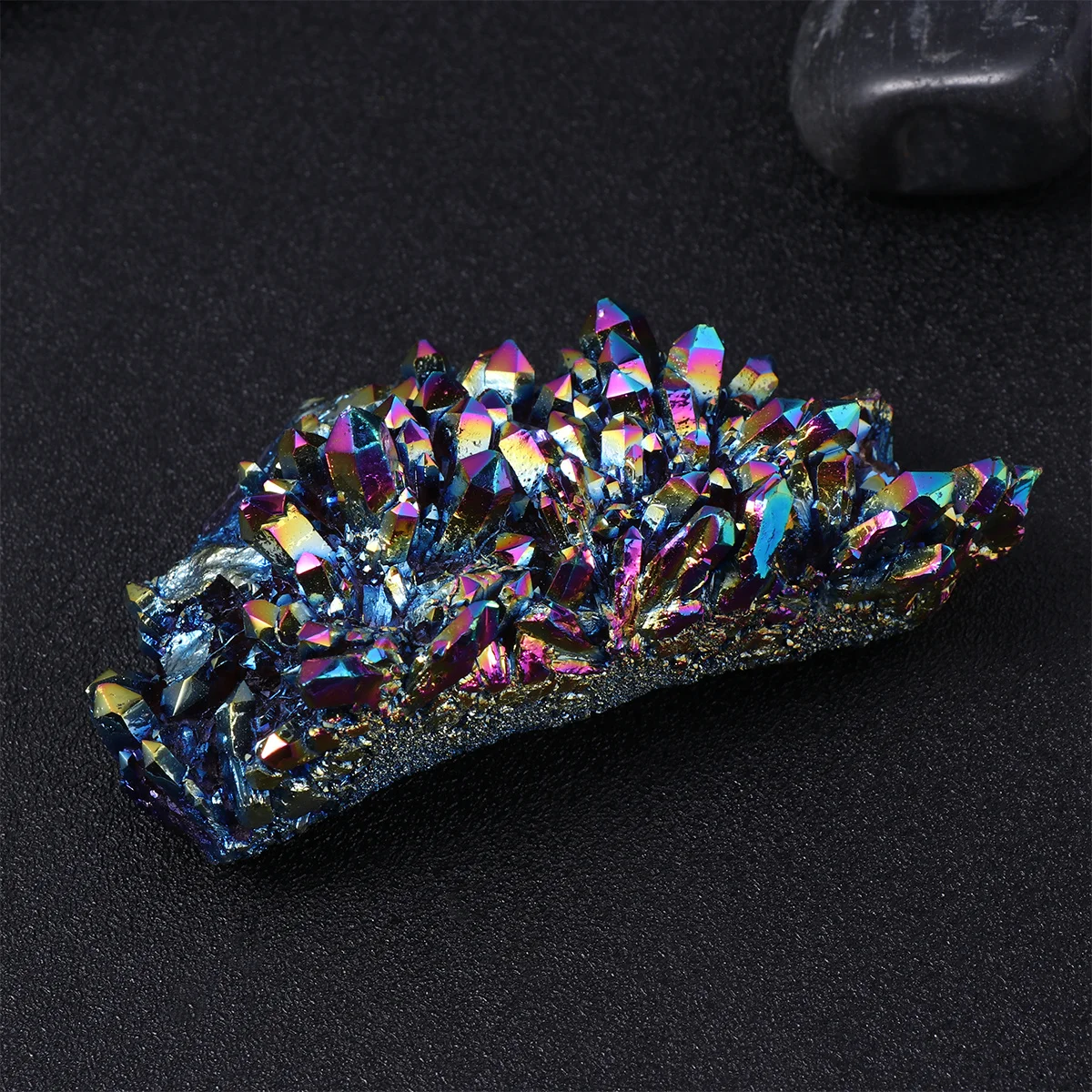 

1Pcs Natural Crystal Cluster Adornment Colorful Plated Stone Craft for Desk Decoration DIY Gift Home Garden Accessory 100G