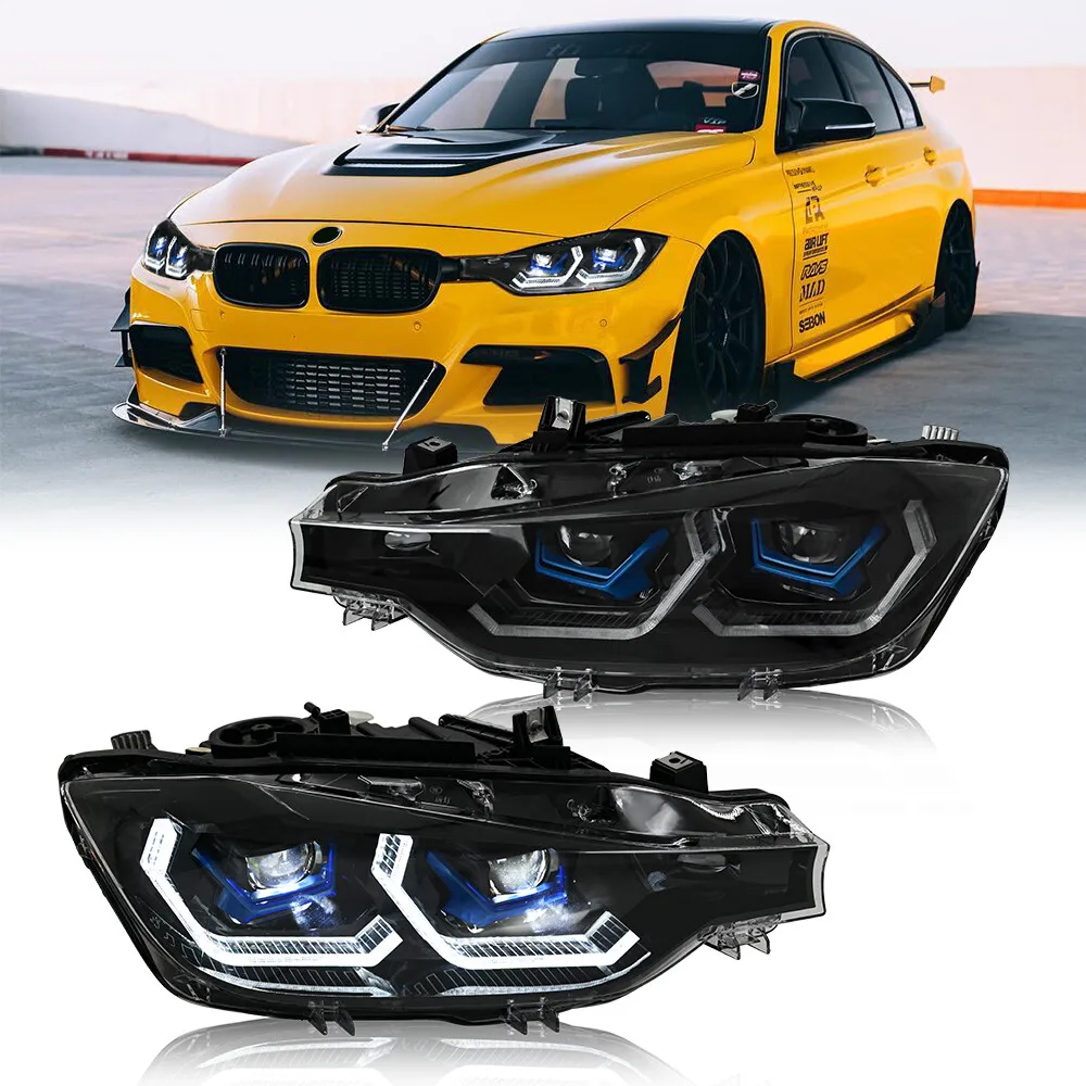 

1 пара светодиодных фар в сборе для BMW 3 серии F30 F31 Halogens 2013-2019, передние фары, аксессуары для фар DRL