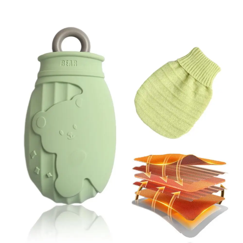 Hot Water Bottle Mini Silicone Water Refillable Compress Bag With Cover For Girls Portable Cold/Hot Compress To Cool/Warm Hands