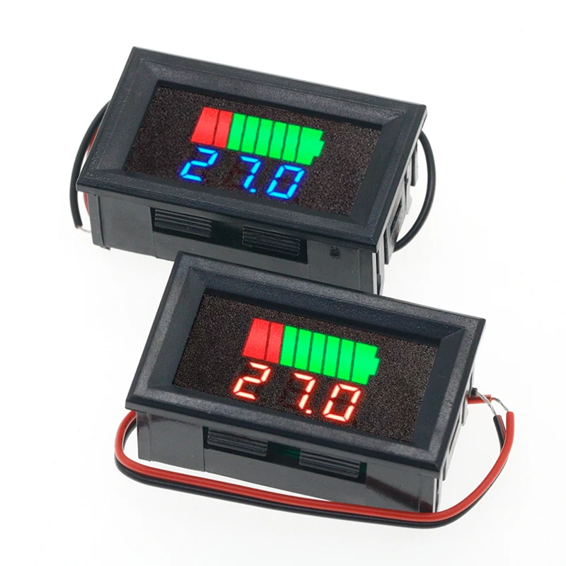 12V 24V 36V 48V 60V Car Battery Charge Level Indicator Lithium Battery Capacity Meter Tester Display LED Tester Voltmeter