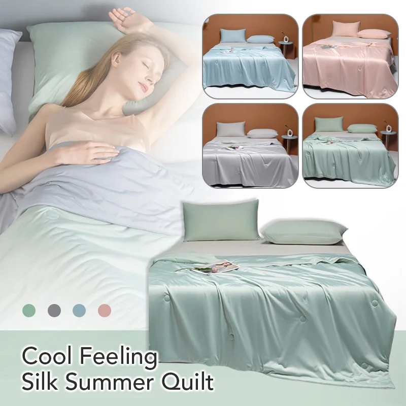 Summer Blanket Ice Quilt Washable Cool Feeling Naked Sleeping Air Condition Thin Duvet Children Twin Queen Bedding