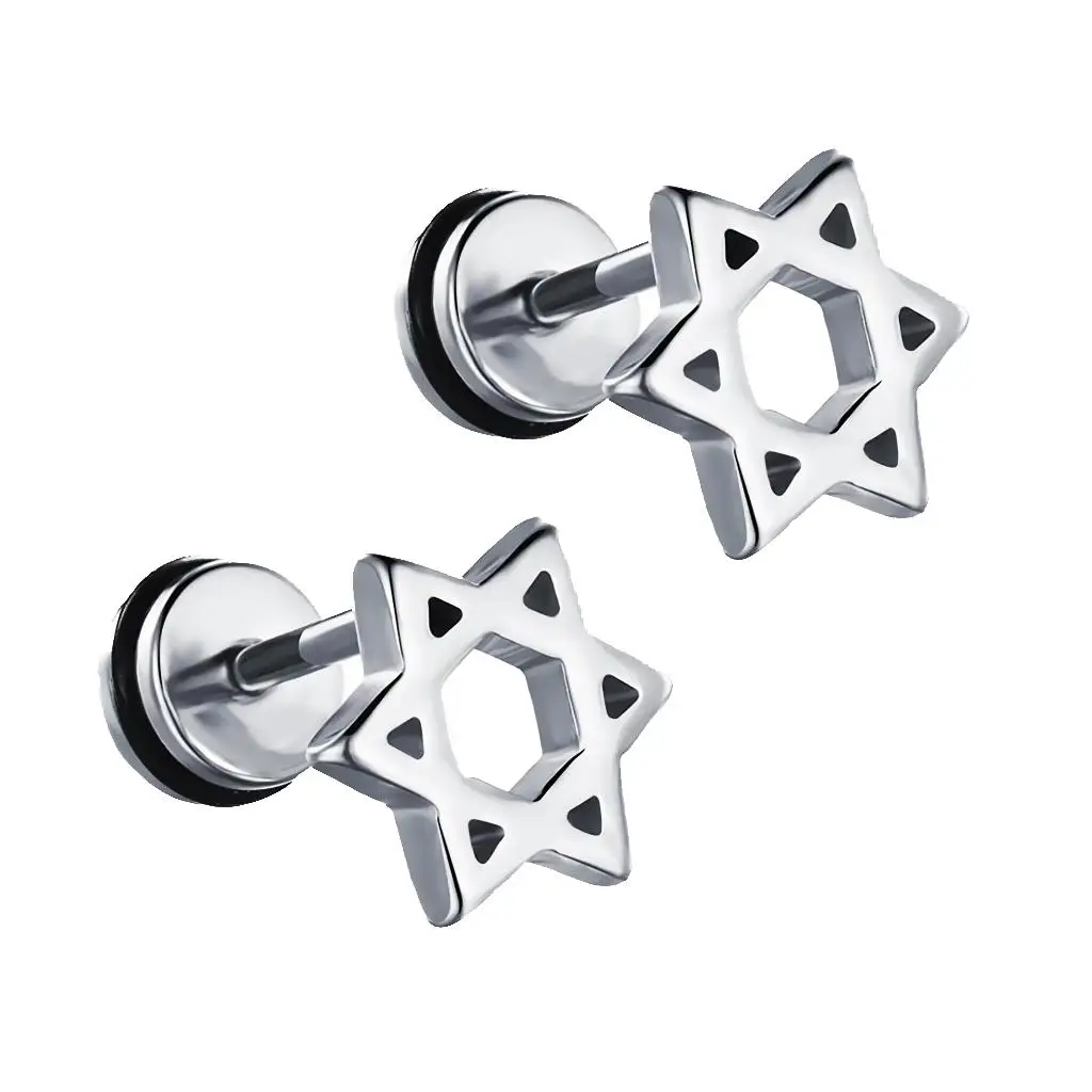High Quality 316L Stainless Steel Star of David Ear Studs Fashion Earrings for Anniversary Present