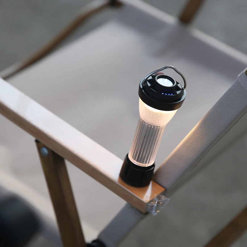 فانوس تخييم مع حامل ثلاثي قابل لتعتيم قابل لإعادة الشحن LED ضوء خيمة تخييم محمول مصباح تخييم صغير ضوء دافئ فانوس خيمة - 6