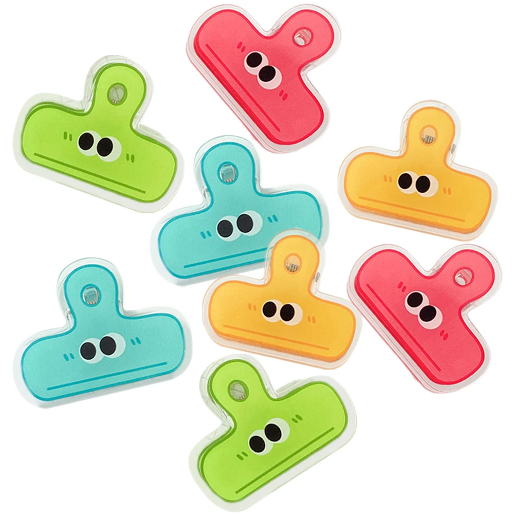 8 Pcs Folder Sub Chips Plastic Clips Cute Binder Medium File Small Bag Decorative Bags Office Eye