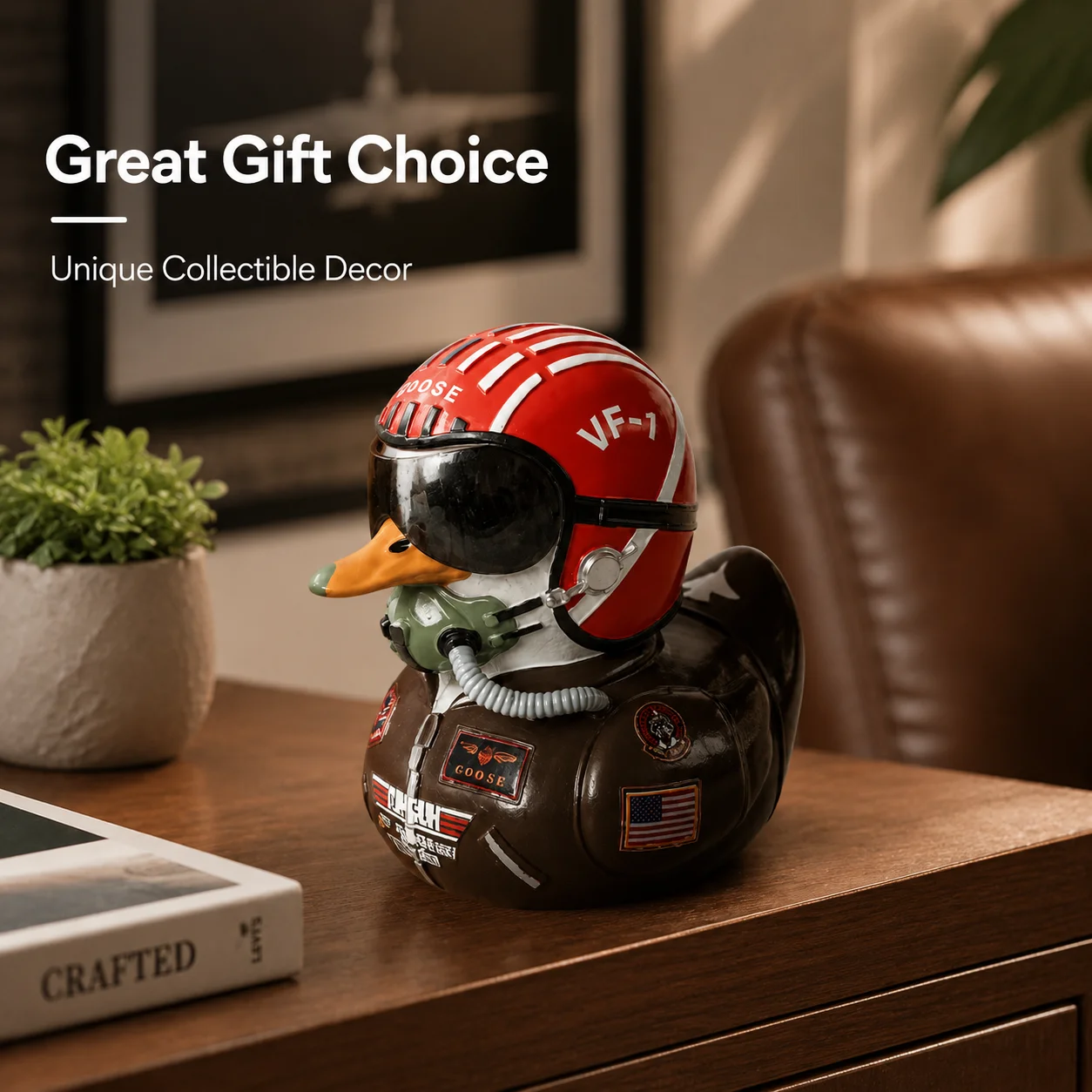 TOP GUN 40th Anniversary Duck Resin Figurine 1986-2026 Aviation Pilot Collectible Statue Creative Desktop Decor