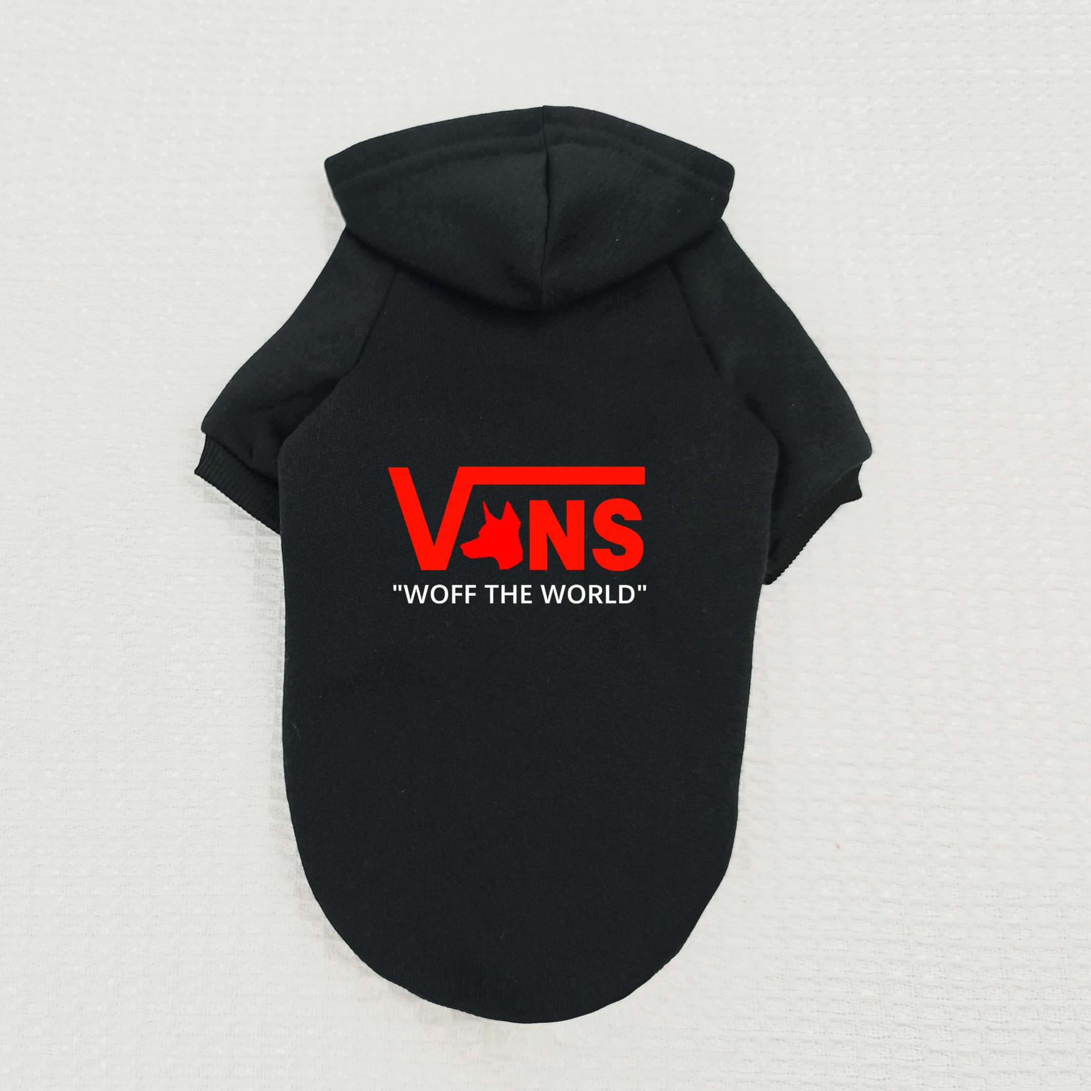 Cool Pet Hoodie V-Inspired Dog Head Logo Warm Fleece Puppy Sweatshirt Hooded Pullover