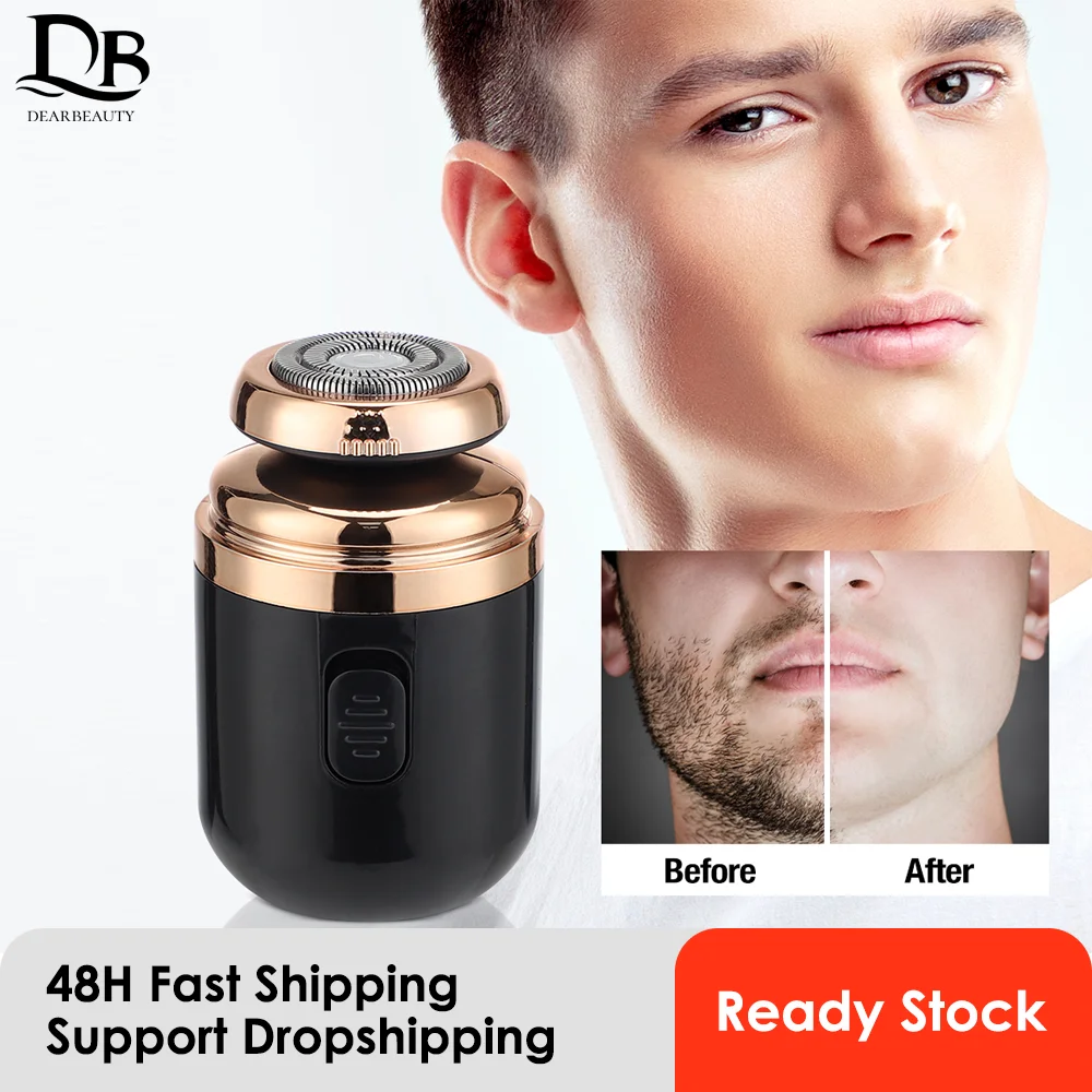 Mini Washable Electric Razor Travel Razor Type-c Charging Capsule Shaver Nose Hair Trimming Double Ring Knife Net