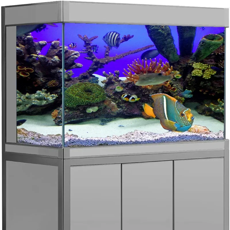 PVC Fish Tank Decoration Poster Double Side 3D Background For Aquarium Ocean Plants Landscape Painting Sticker Decor Ornament