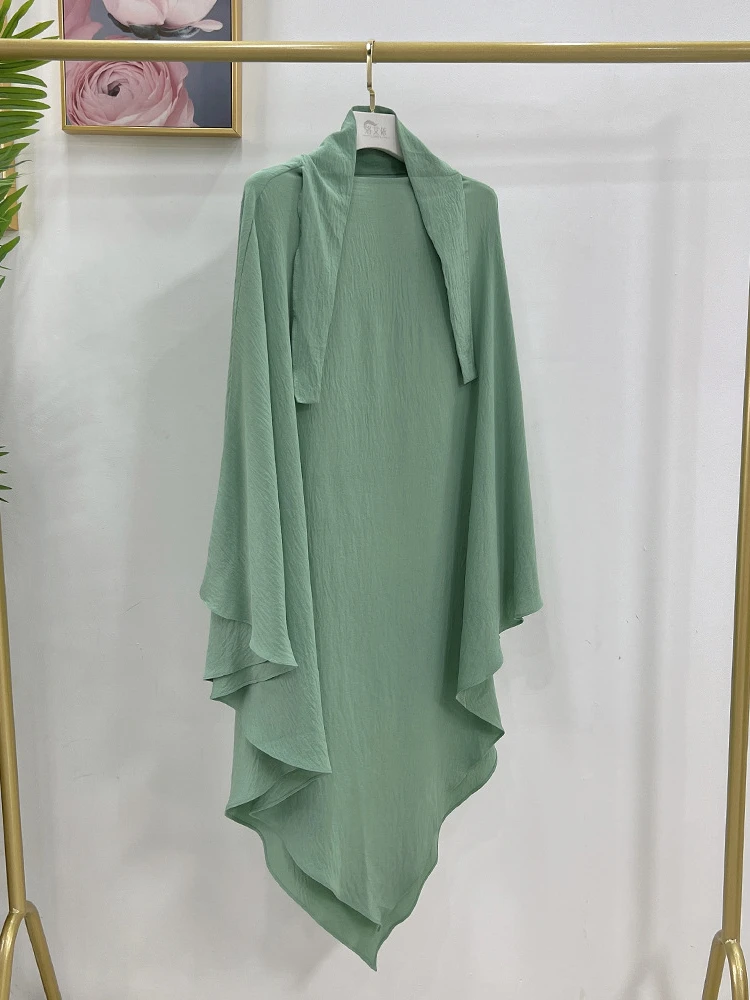 Vestido largo de una capa para mujer, Hijab musulmán, ropa de oración de Ramadán, Eid Abaya, corbata islámica, oración trasera, Djellaba Niqab