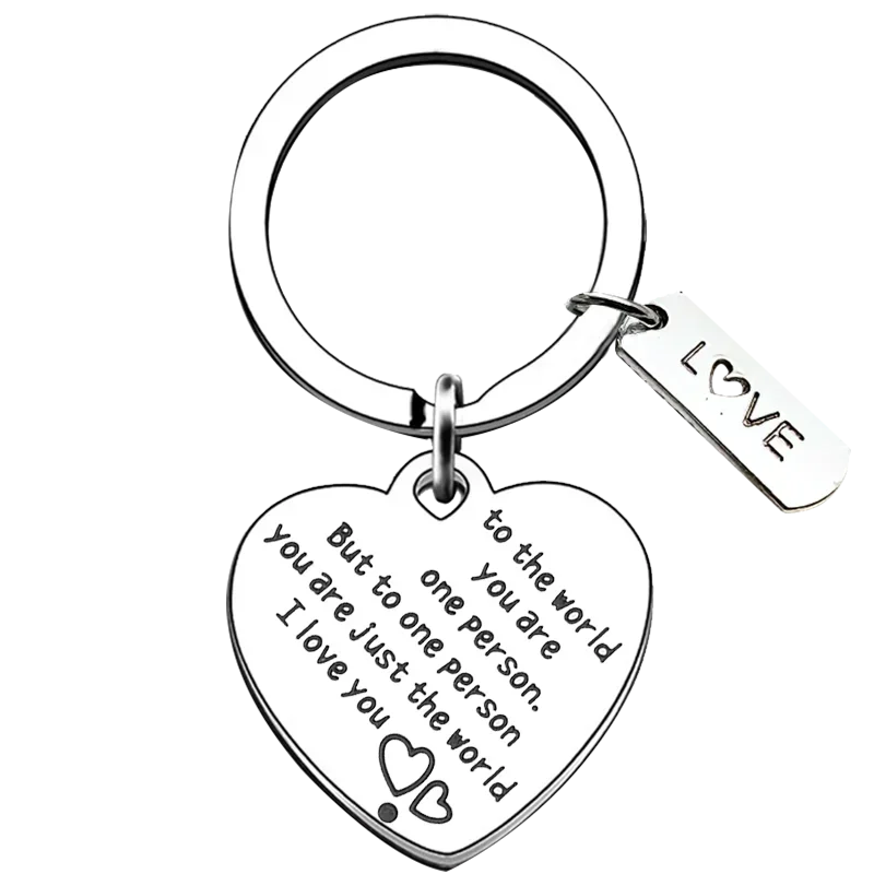 Mothers Day Mom Keychain Pendant Stepmom Birthday Christmas Gifts Key Chain Mom to The World You are One Person