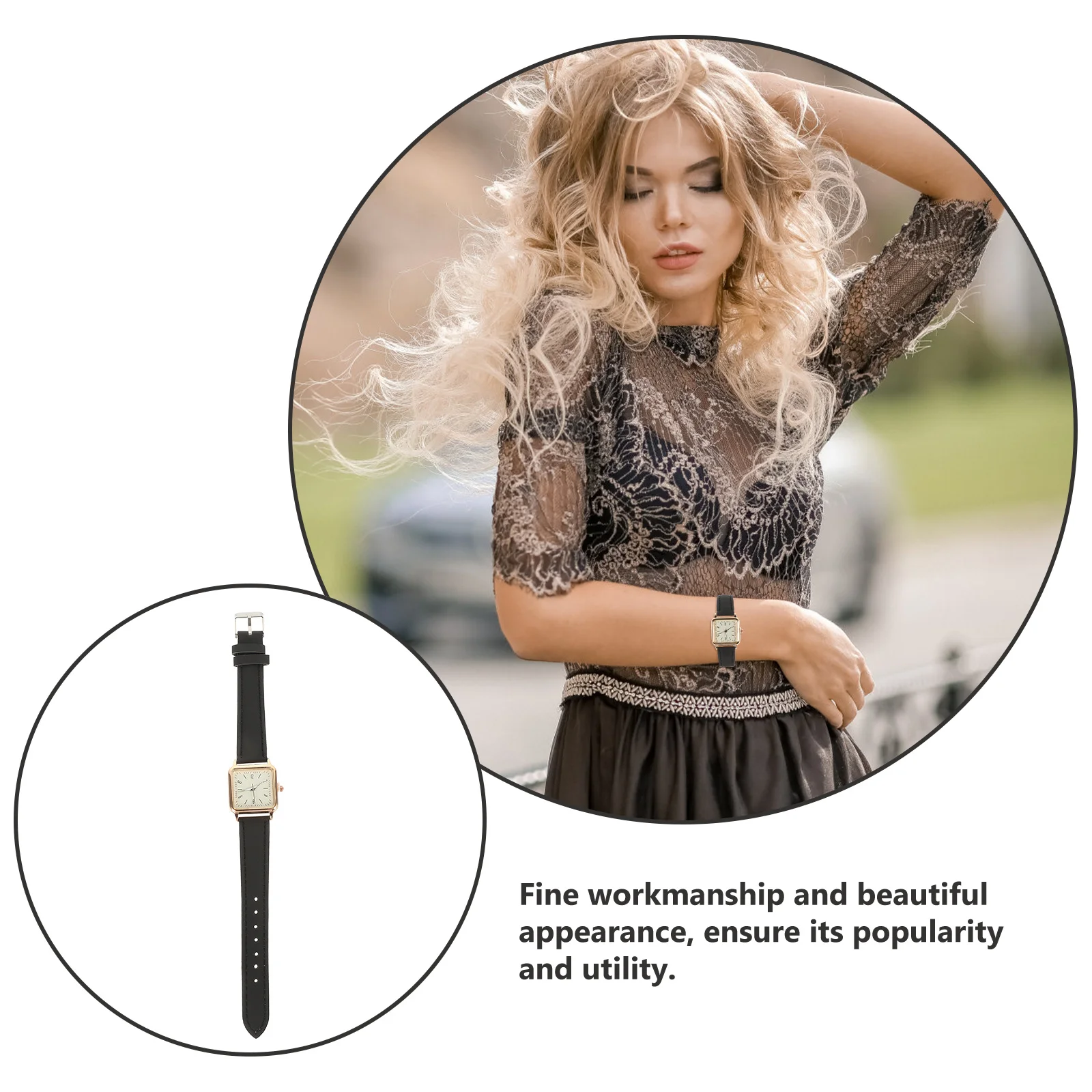 

Noctilucence Quartz Wristwatch Women's Imitation Band Adjustable Comfort Fit Fashion Casual Watch for Daily Wear