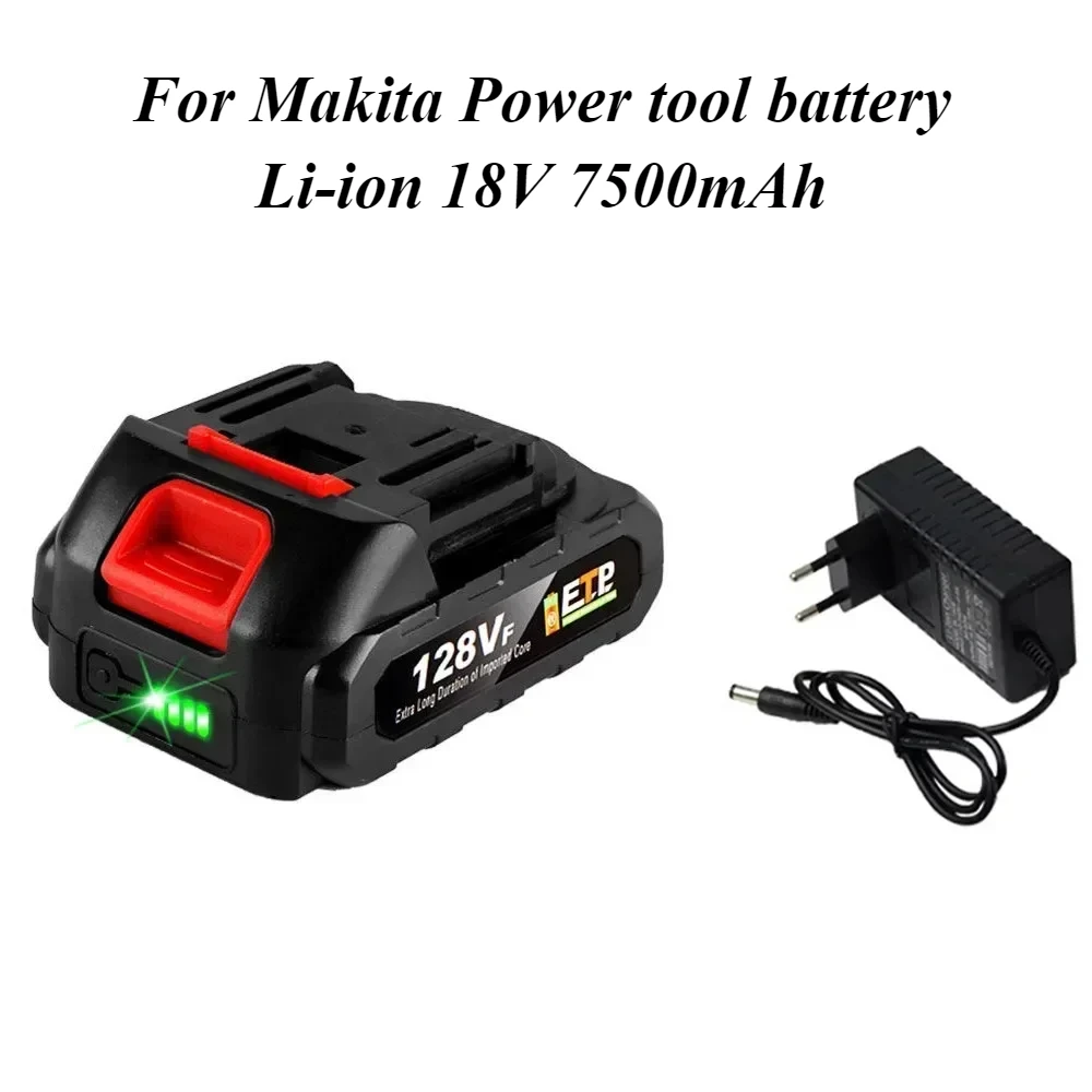 Bateria de Íon de Lítio Recarregável com Indicador Led Ferramenta Elétrica sem Fio Grande Capacidade Makita 18v 128vf