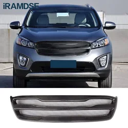 Racing Grill for KIA Sorento Carbon Fiber 2015 2016 2017 Front Bumper Grille Glossy Black Mesh Decorative Strip