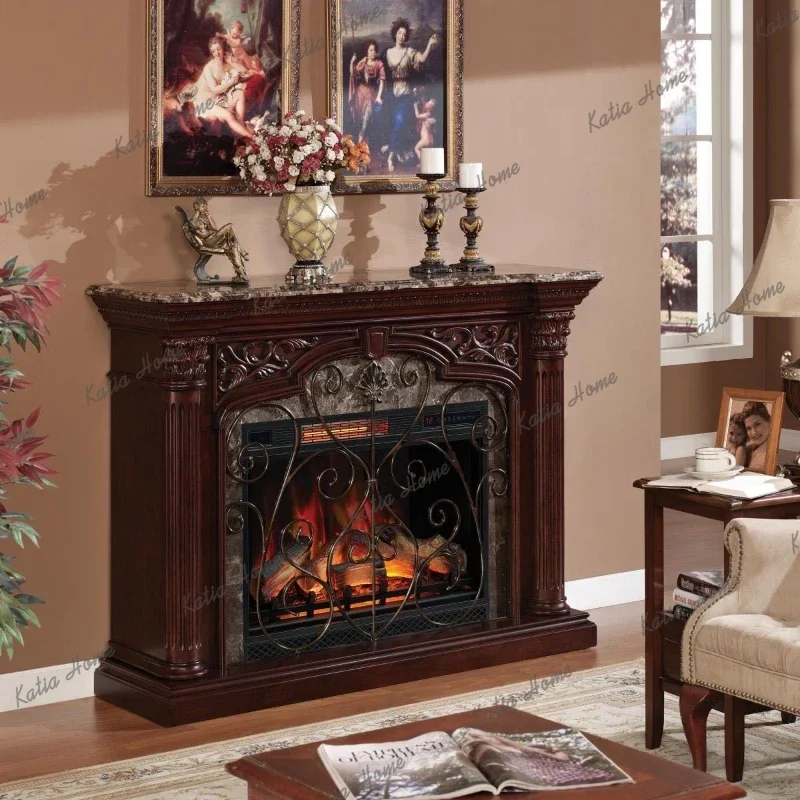 LD American-style Tv Living Room Cabinets European Simulation Carbon Fire Heating Fireplace Luxury Decorative Furniture