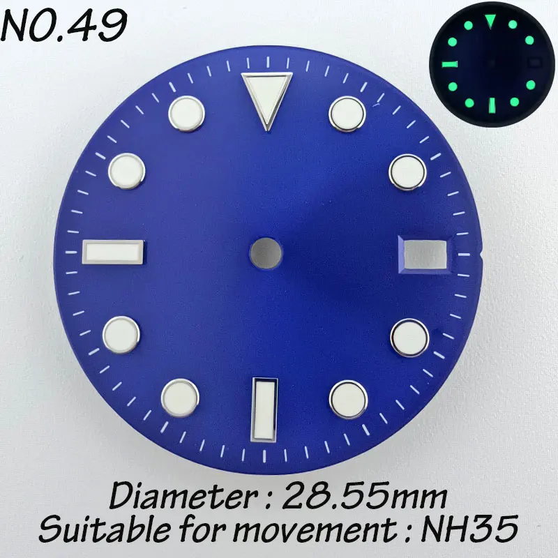 28.5mm NH35 NH36 Watch Dial With Date Window Watch Faces Accessory C3 Super Luminous Customized Dial Customization Dial DIY Logo