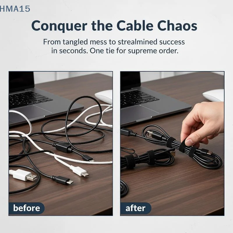 【YA】50Pcs  Management Set Durable Cable Winder Tape Protector for Office Electronic Device Wire Tidying